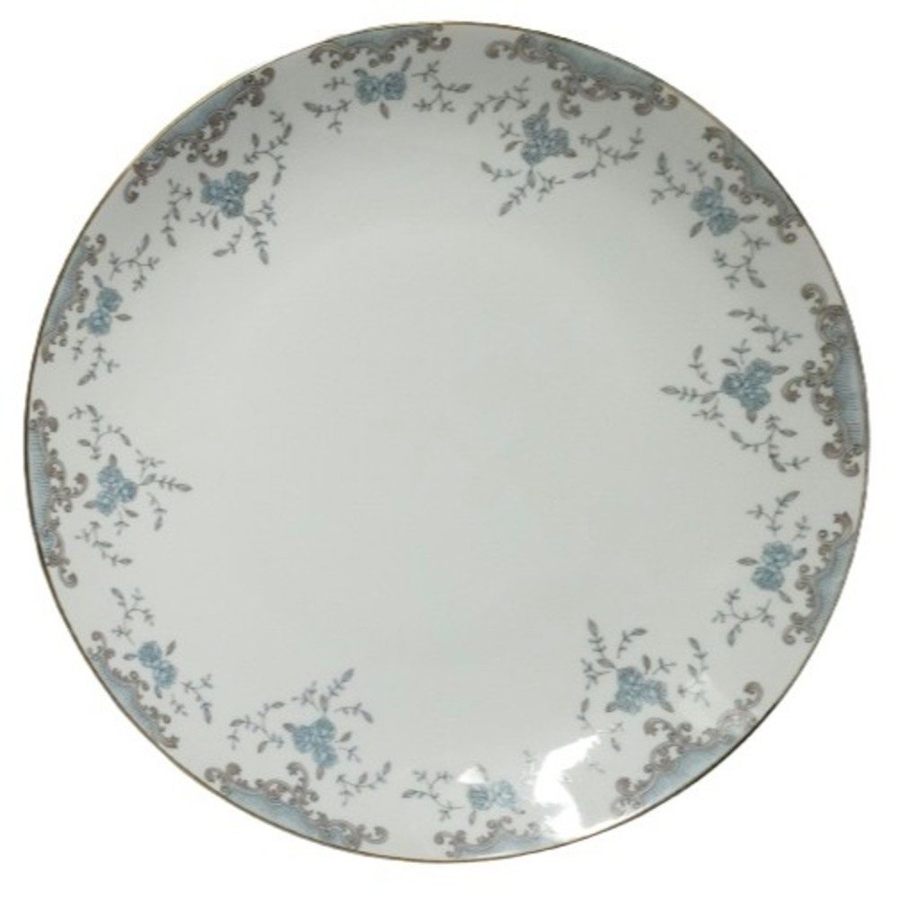 Imperial China W Dalton Seville 5303 Platter Blue White Grey Gold Trim Floral